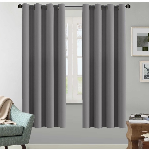H. Versailtex Grey Black out Curtain 52”W x 84”L Brand New - Picture 2 of 2